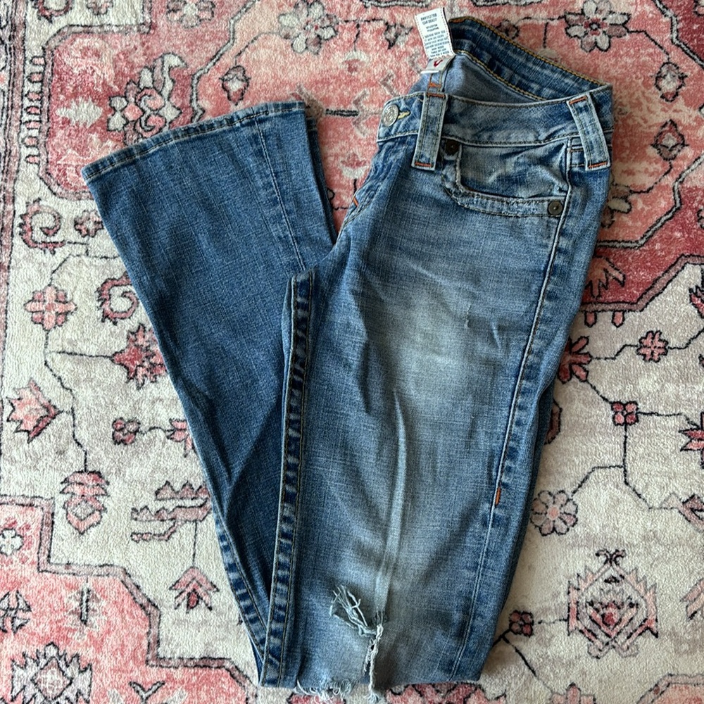 True Religion Low Rise Ripped jeans